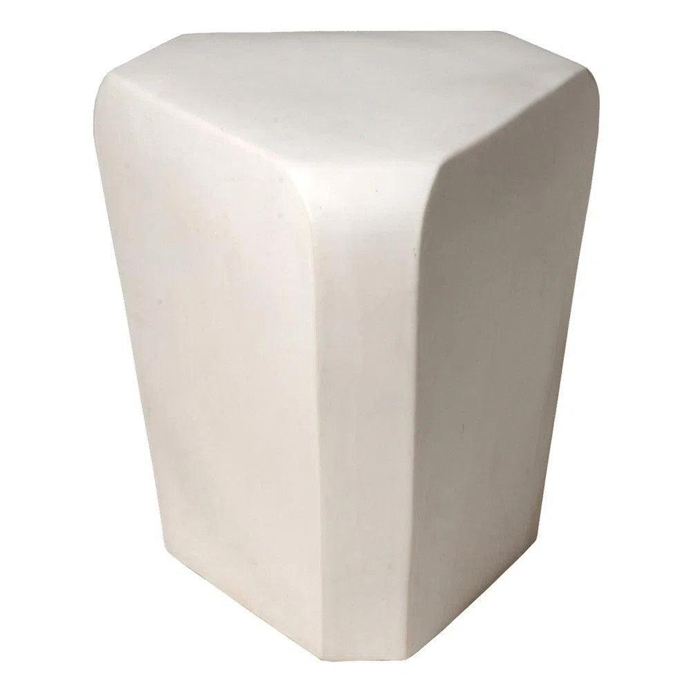 18.5 Inch Triangle Ceramic Outdoor Garden Stool - Durable Waterproof Patio Furniture for Garden, Poolside, and Balcony Decor