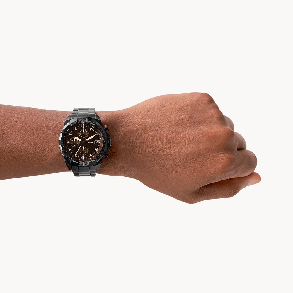 FOSSIL Bronson Men's Chronograph Watch - Leather or Stainless Steel Strap | Stylish Casual & Business Timepiece for Everyday Wear