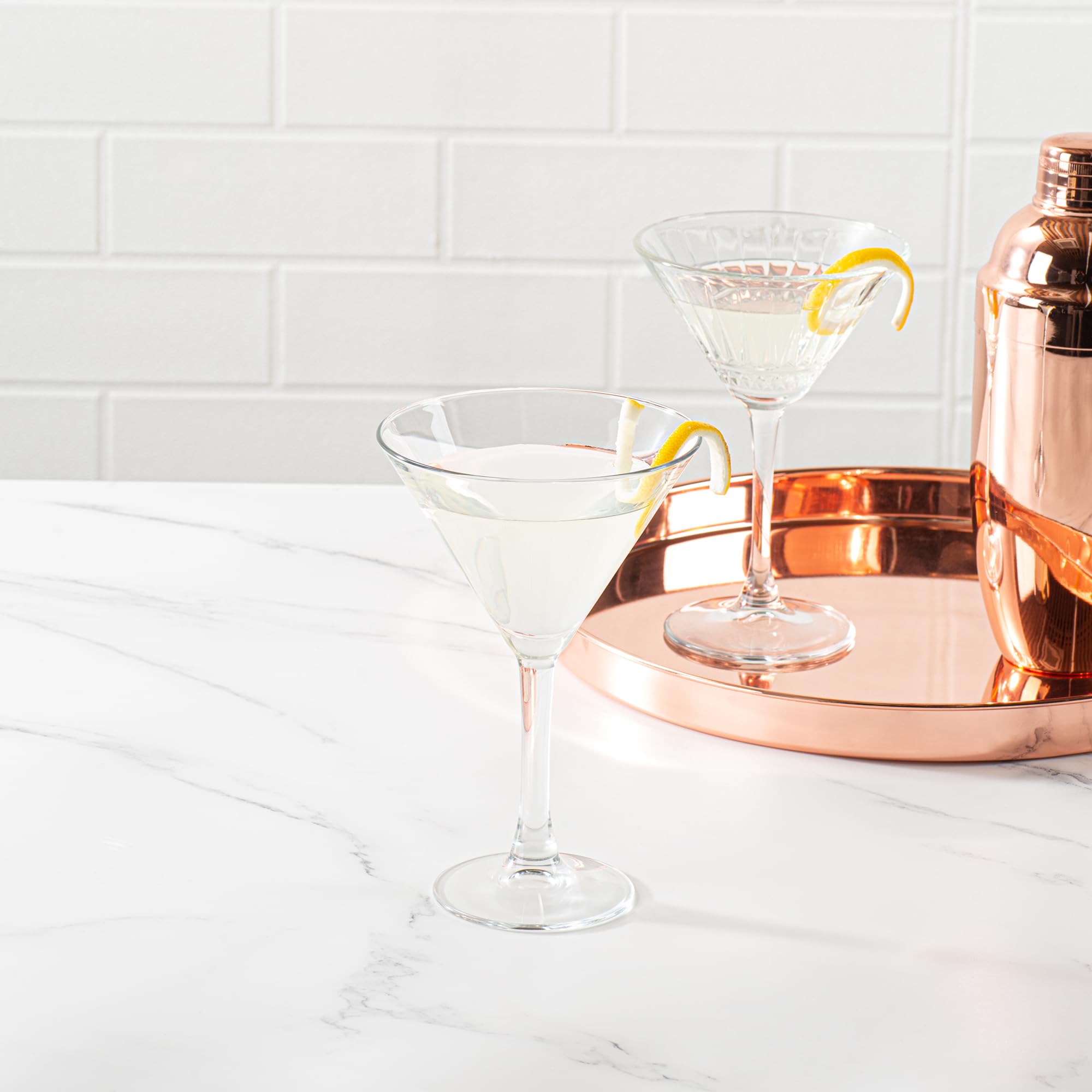 Premium Restaurantware Cascata 12-Piece 9oz Stemmed Martini Glass Set - Chip-Resistant Tempered Fine-Blown Glass Cocktail Glasses, Dishwasher Safe for Martinis, Cosmopolitans & Cocktail Parties | Elegant Barware for Home Entertaining & Professional Mixology