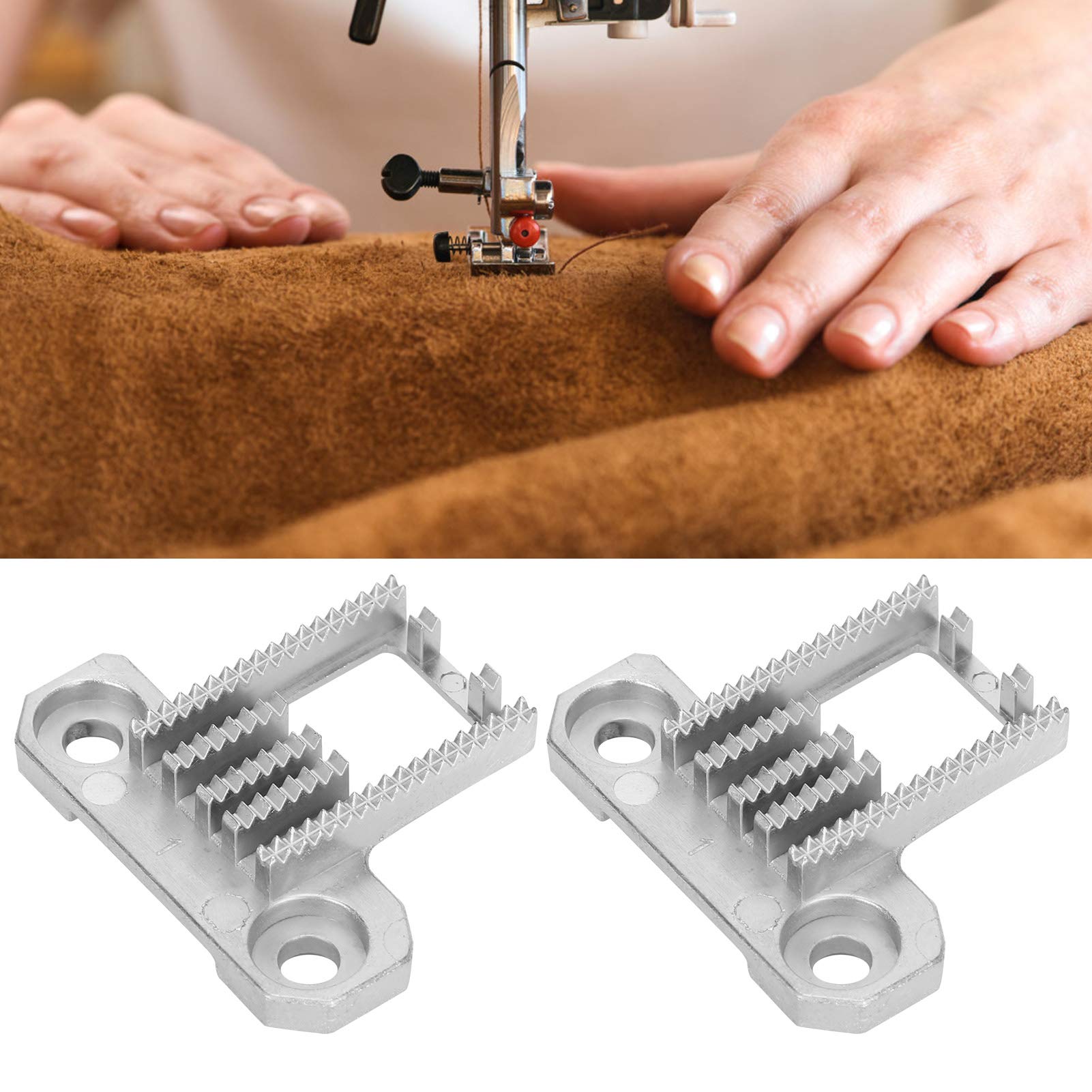 2PCS Heavy Duty Metal Sewing Machine Feed Dog Teeth - Sharp Replacement Parts for Singer 4423, 5532 & 44S - Perfect for Quilting, Denim Sewing & Heavy Fabrics