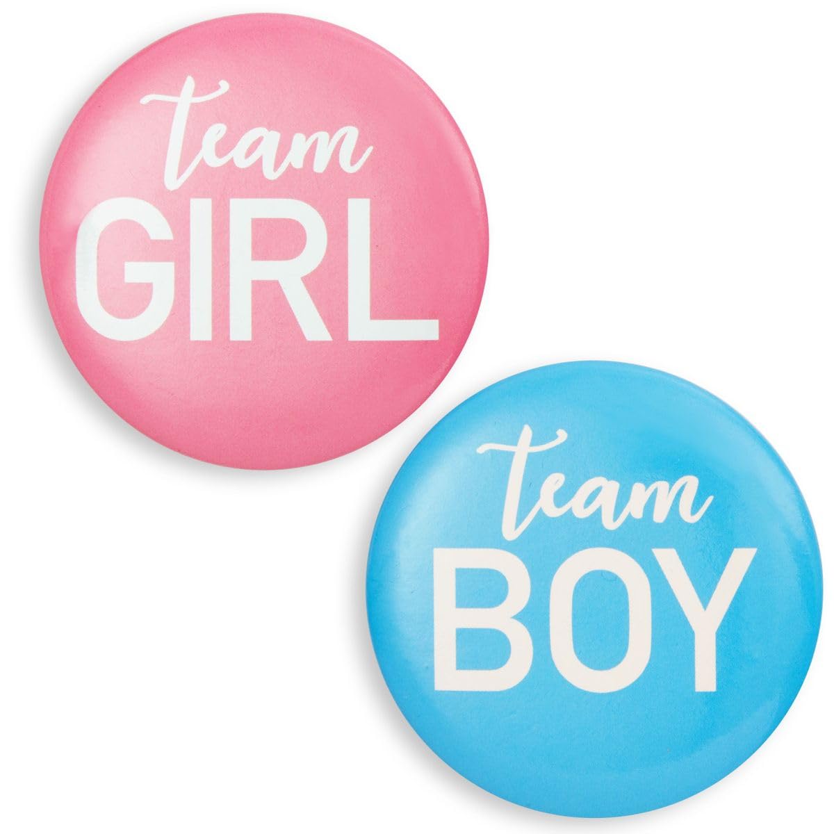 24 Pack Gender Reveal Pins 2.25 Inch - Team Boy or Girl Baby Shower Party Supplies, Gender Reveal Decorations, Fun Guessing Game for Guests - Perfect for Baby Showers, Gender Reveal Parties & Celebrations
