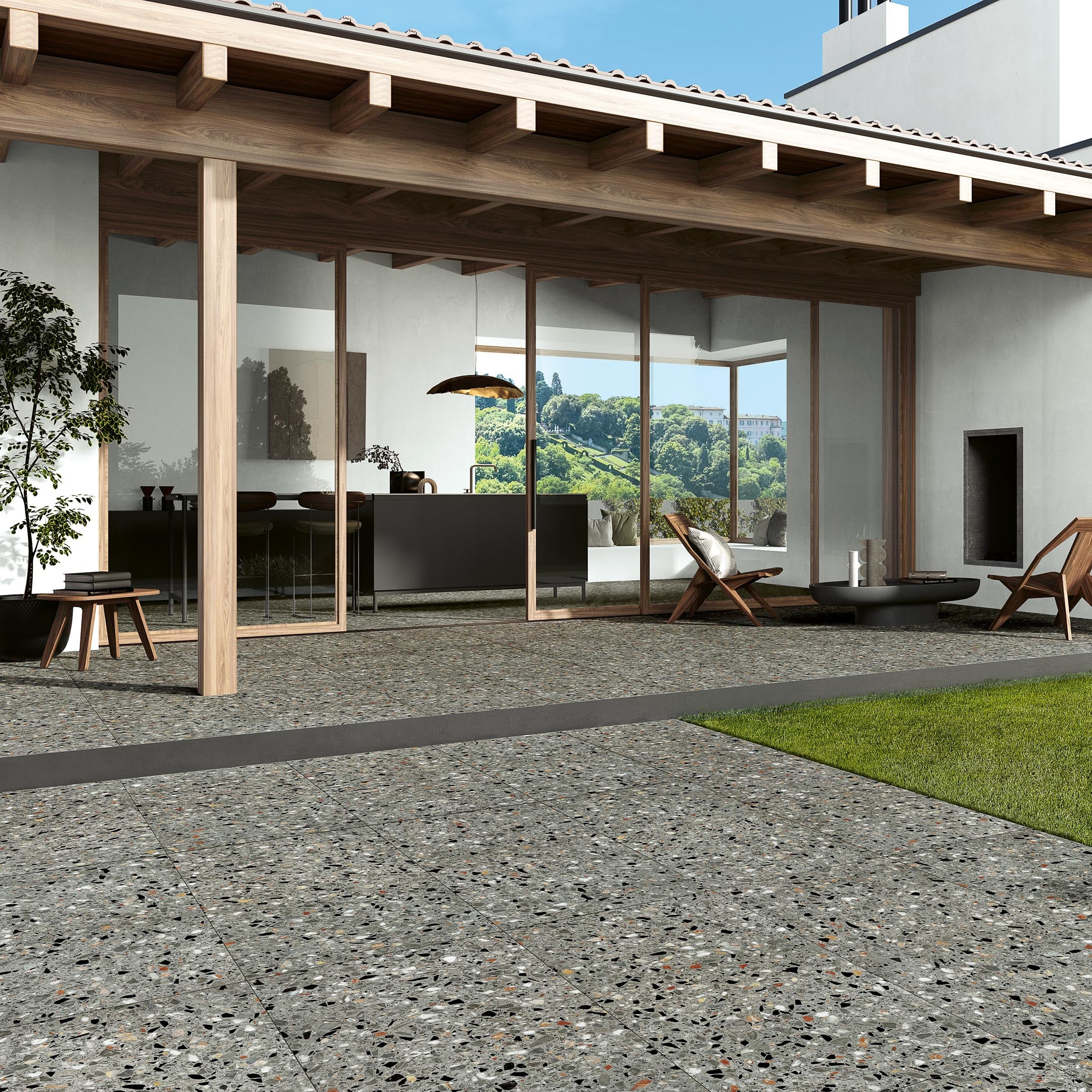 Venice Chips Terrazzo Tiles - Premium Orange County Flooring for Kitchens, Bathrooms & Outdoor Patios