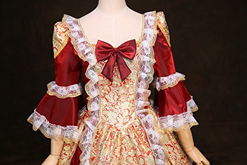 Elegant Victorian Ball Gown for Women - Long Sleeve Rococo Masquerade Party Dress | Perfect for Costume Parties, Renaissance Fairs & Historical Reenactments