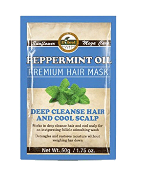 Premium Difeel Peppermint Oil Hair Mask - Deep Cleansing & Scalp Cooling Treatment (50g) for Dry, Damaged Hair - Perfect for Salon-Quality Hair Care at Home