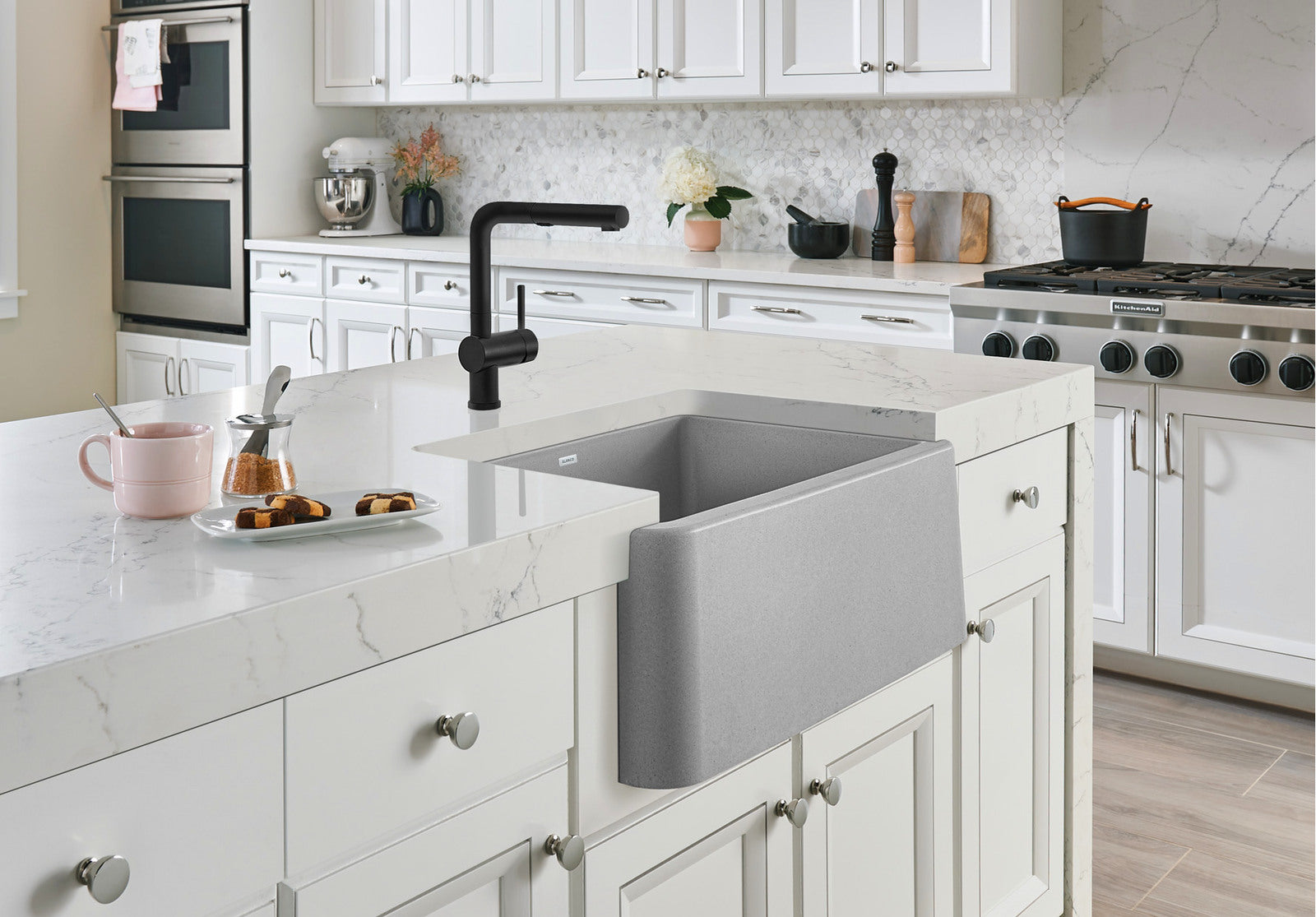 Blanco Ikon 27-Inch Apron Front Single Bowl SILGRANIT Kitchen Sink - Durable & Stylish for Modern Farmhouse & Contemporary Kitchens