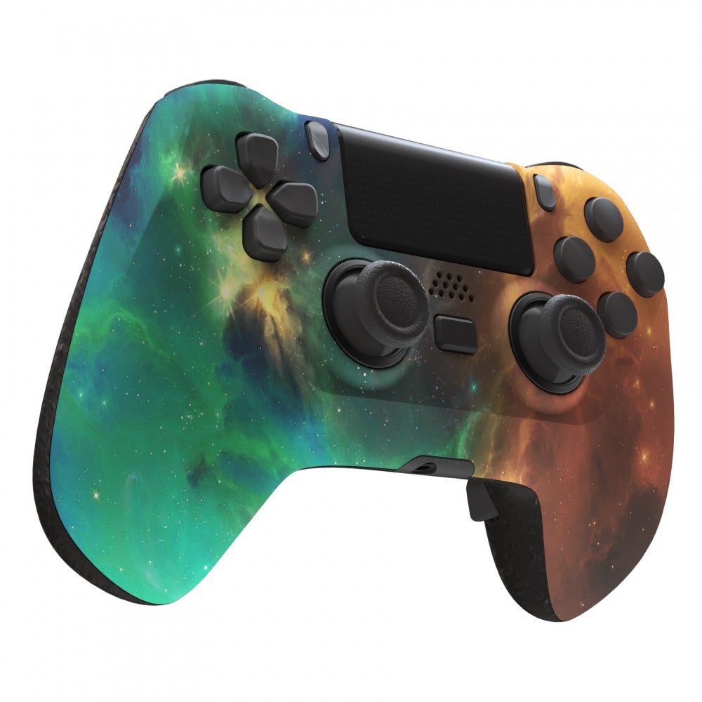 eXtremeRate Orange Star Universe DECADE Tournament Controller Upgrade Kit for PS4 Controller JDM-040/050/055 - Upgrade Board, Ergonomic Shell, Back Buttons & Trigger Stops (Controller Not Included) - Perfect for Competitive Gaming & Esports Tournaments