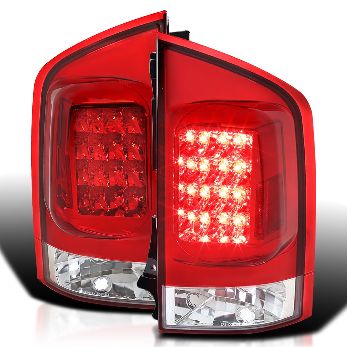 Spec-D Tuning Red Clear LED Tail Lights for 2005-2015 Nissan Armada - Left & Right Pair Assembly - Enhanced Visibility & Style for Night Driving & Custom Car Upgrades