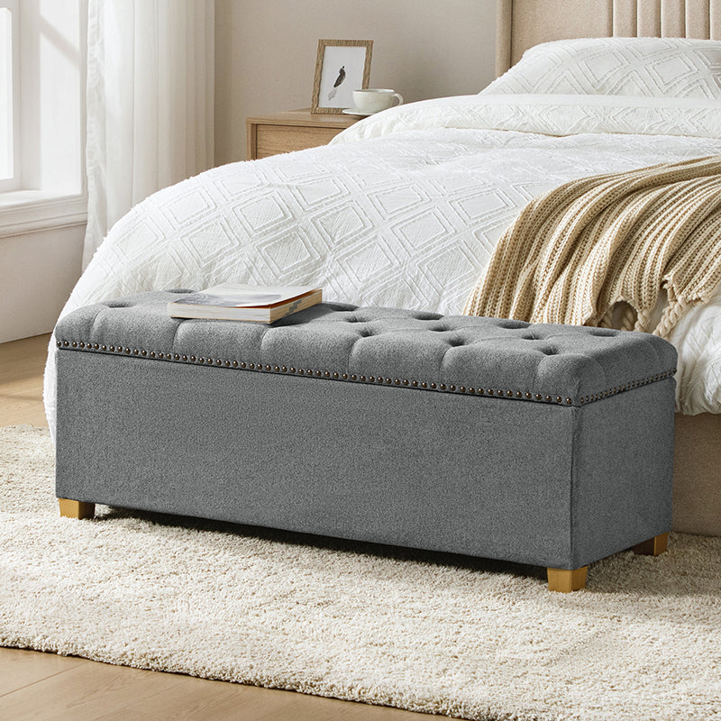 Versatile Minimalist Storage Bench with Removable Fabric Cover - Modern Entryway, Bedroom & Living Room Organizer - Perfect for Shoes, Blankets & Home Decor Storage