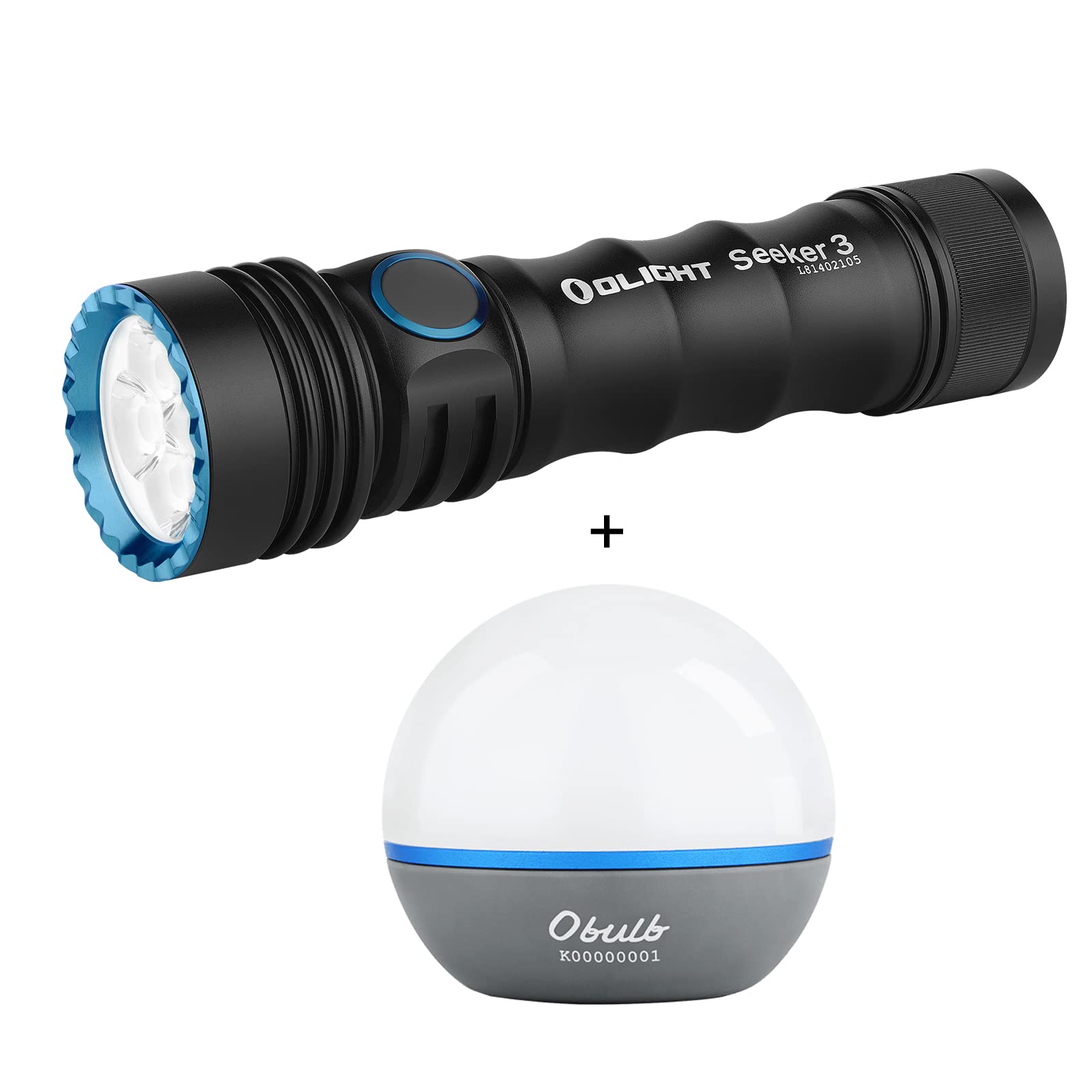 OLIGHT Seeker 3 Pro 3500 Lumens Magnetic Rechargeable Flashlight with Side Switch & Obulb 55 Lumens 4-Mode Orb Light - Perfect for Camping, Hiking, Emergency Kits, and Nighttime Outdoor Activities