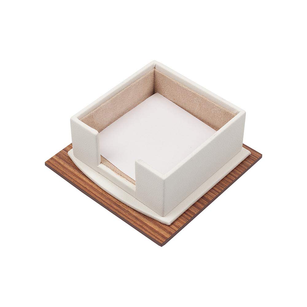 Premium 11-Piece Leather & Wood Desk Organizer Set with Single Tray - Luxury Office Stationery for Professionals & Home Office (White) - Perfect for Executive Desks, Workstations & Gift Giving