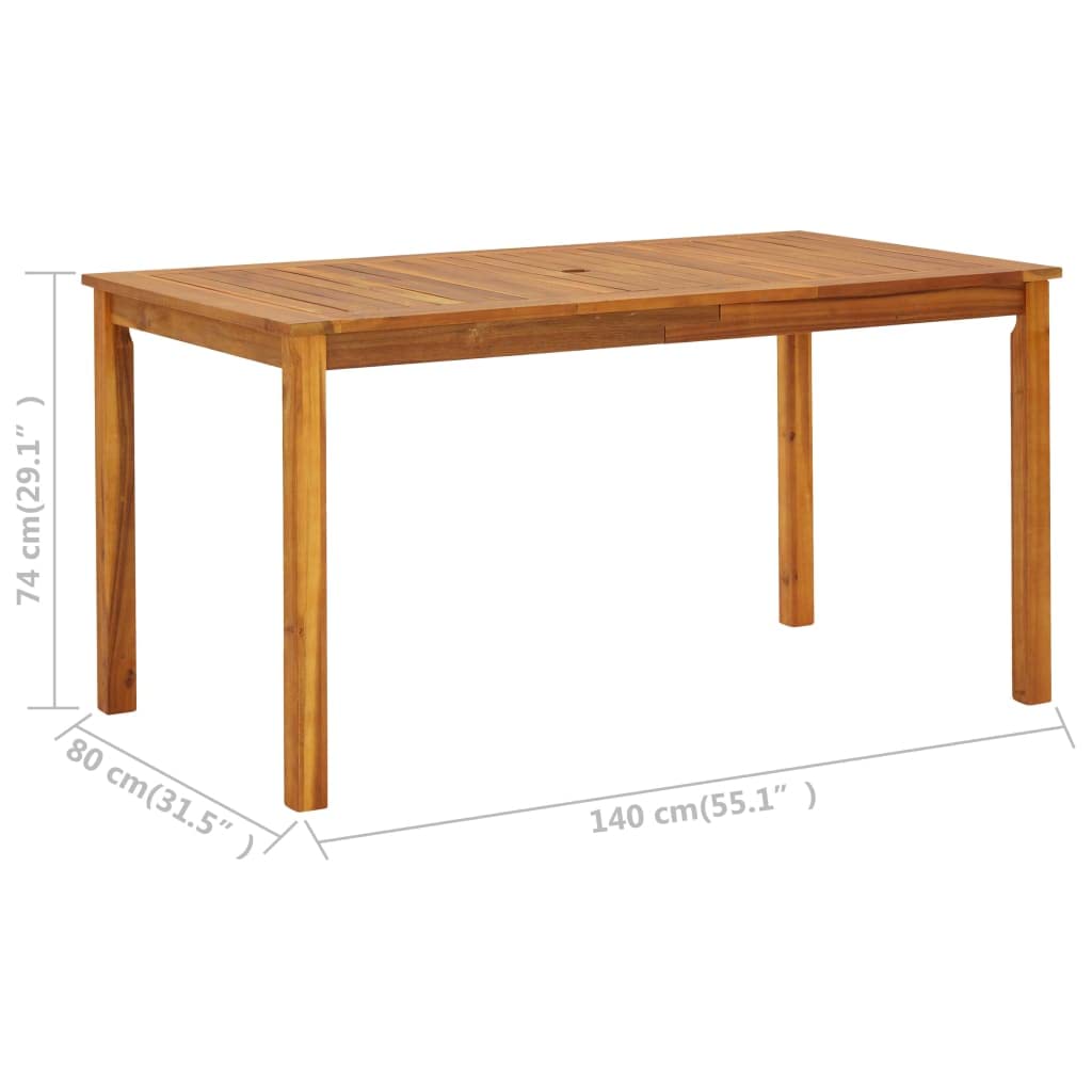 Solid Acacia Wood High Table - 55.1x31.5x29.1 Inch Breakfast, Dining, Pub, Kitchen, Patio Table for Outdoor Backyard, Lawn, Balcony, Pool - Perfect for Entertaining and Relaxing