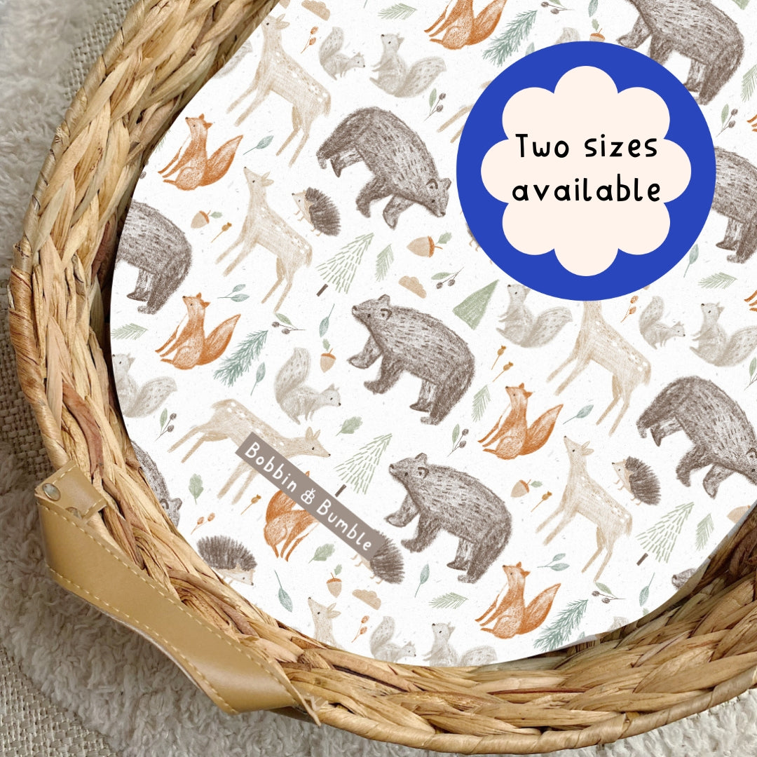 Forest Friends PVC Changing Basket Liner - Waterproof Baby Changing Pad Cover | Bobbin and Bumble | Perfect for Nursery, Diaper Bags & On-the-Go Parenting