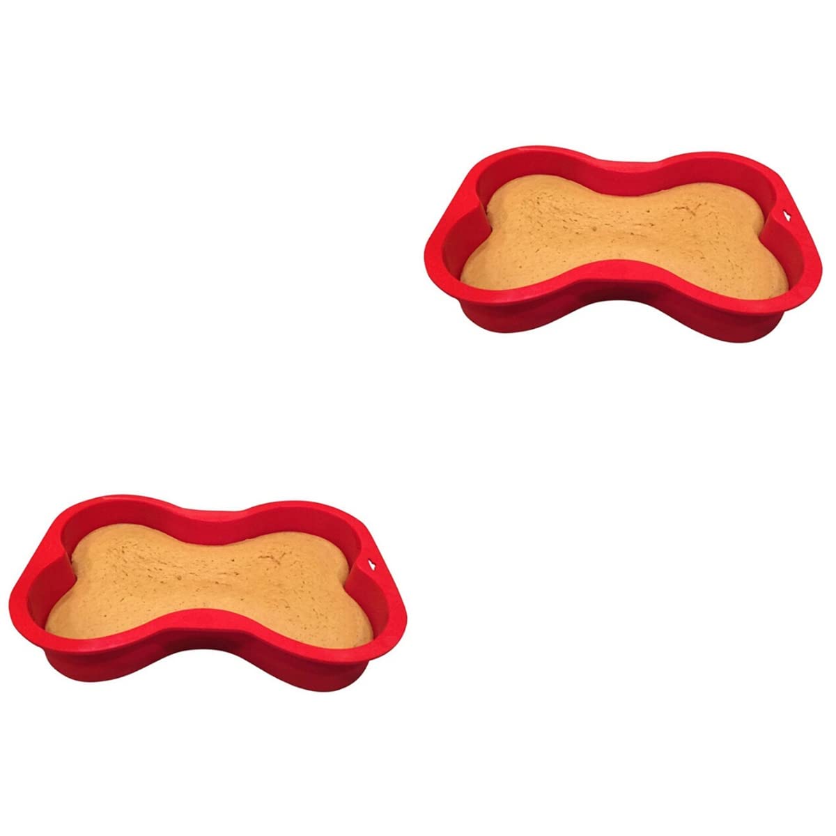 2-Pack Silicone Dog-Shaped Cake Pan Set for Baking - Non-Stick Loaf Bread Mold, Perfect for DIY Birthday Cakes, French Desserts, Fondant & Mousse (Red) | Ideal for Pet-Themed Parties & Homemade Treats