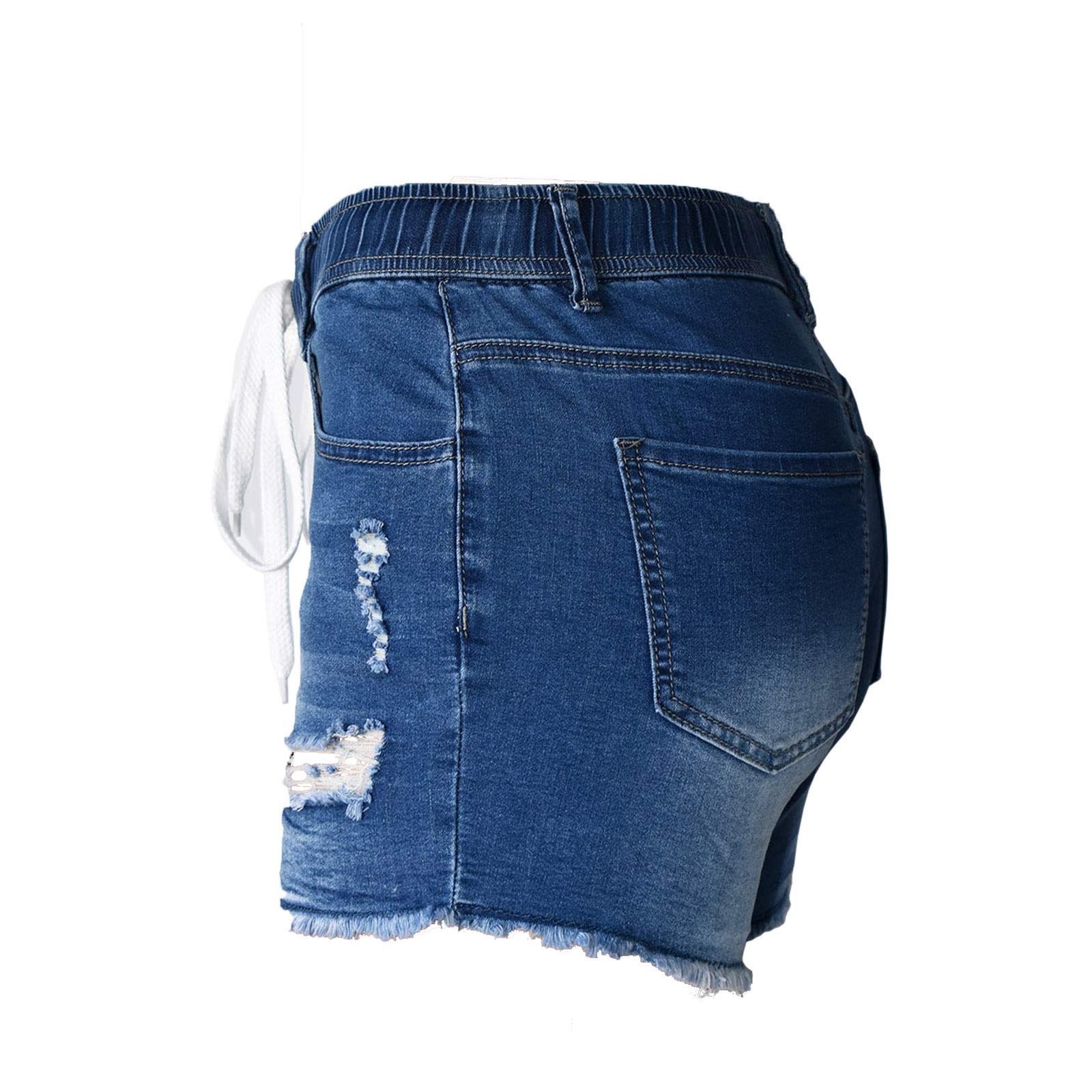 Atditama Women's Ripped Denim Shorts - Stretch Skinny High Waist Frayed Jean Shorts for Summer | Beach Outfits, Casual Wear & Street Style Fashion