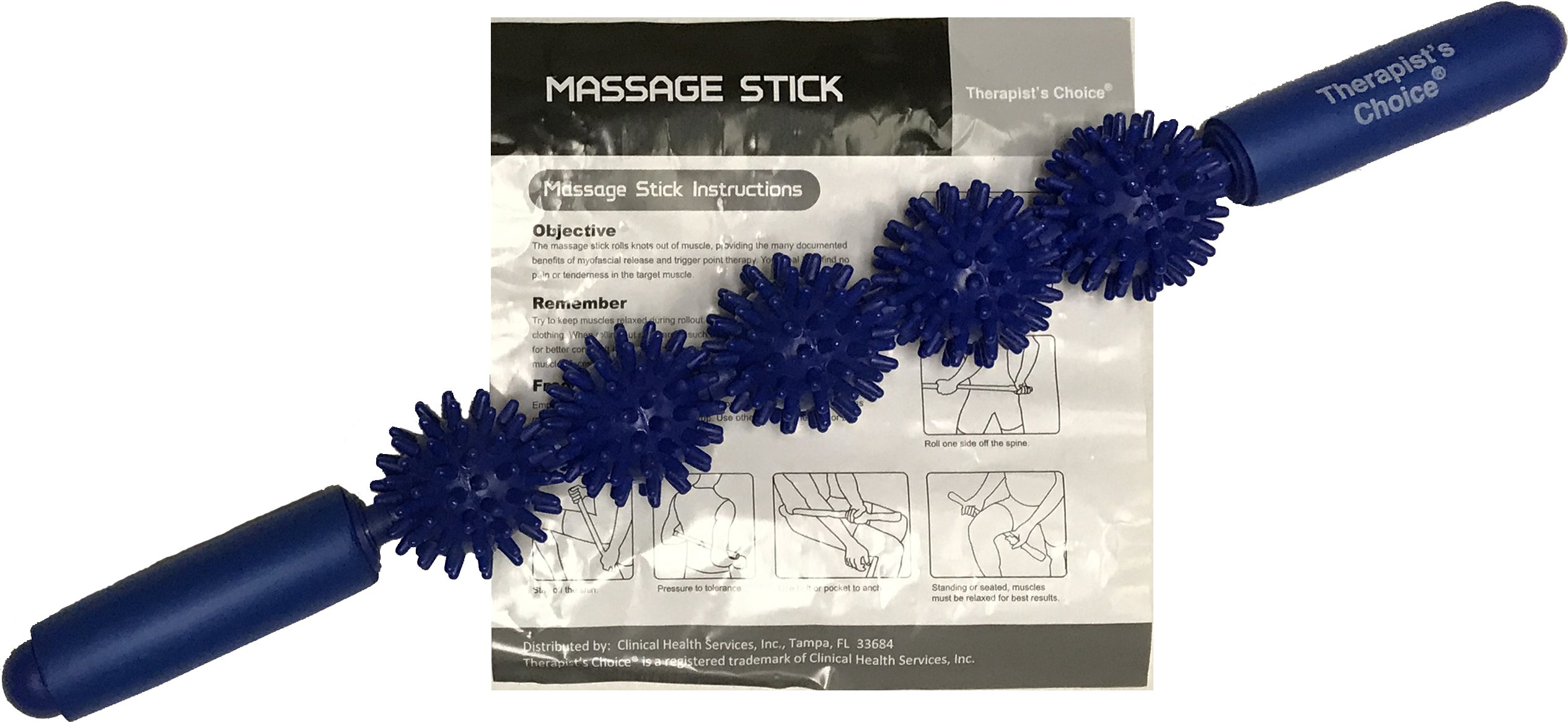 Therapist's Choice® Muscle Roller Stick 3000 - 5 Spiky Balls Massage Tool with Ergonomic Padded Grip for Deep Tissue Relief | Perfect for Athletes, Post-Workout Recovery & Pain Management
