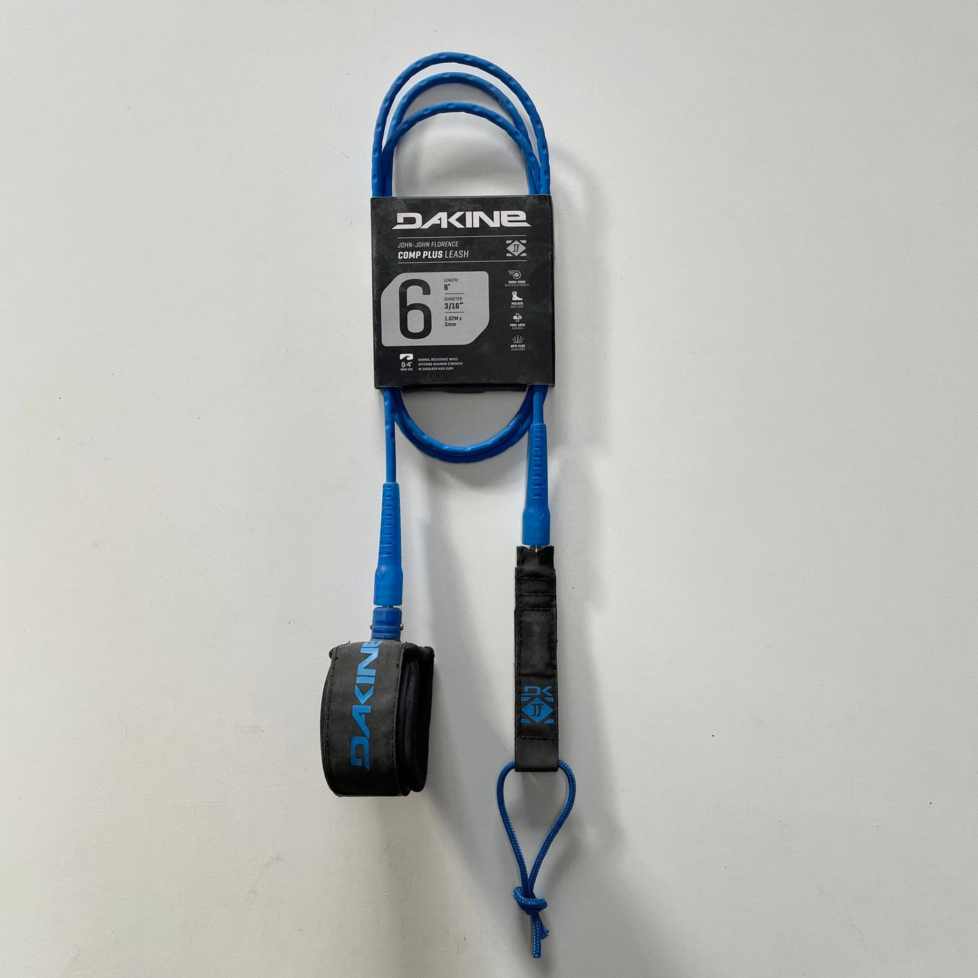 Dakine Comp Plus JJF Leash 6ft X 3/16in - Premium Surfboard Leash for Surfing, Bodyboarding & Water Sports - Durable & Comfortable Blue Leash for Wave Riders