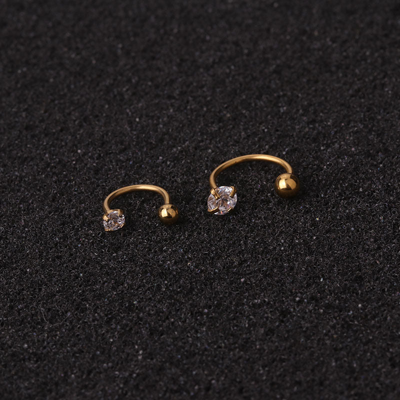 20G Front Back Ear Jacket Earrings with CZ Stones - Gold/Silver Hoop Earrings for Women | HSPJ19118 | Perfect for Parties, Weddings & Everyday Wear