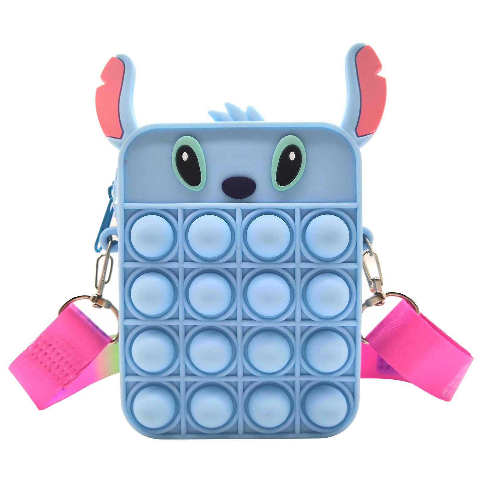 PHUNBYA Pop Purse Fidget Toy for Girls - Sensory Popper Shoulder Bag, Stress Relief Bubble Handbag, Light Blue Crossbody Purse for Anxiety Relief & Playtime Fun - Perfect for School, Travel, and Sensory Therapy