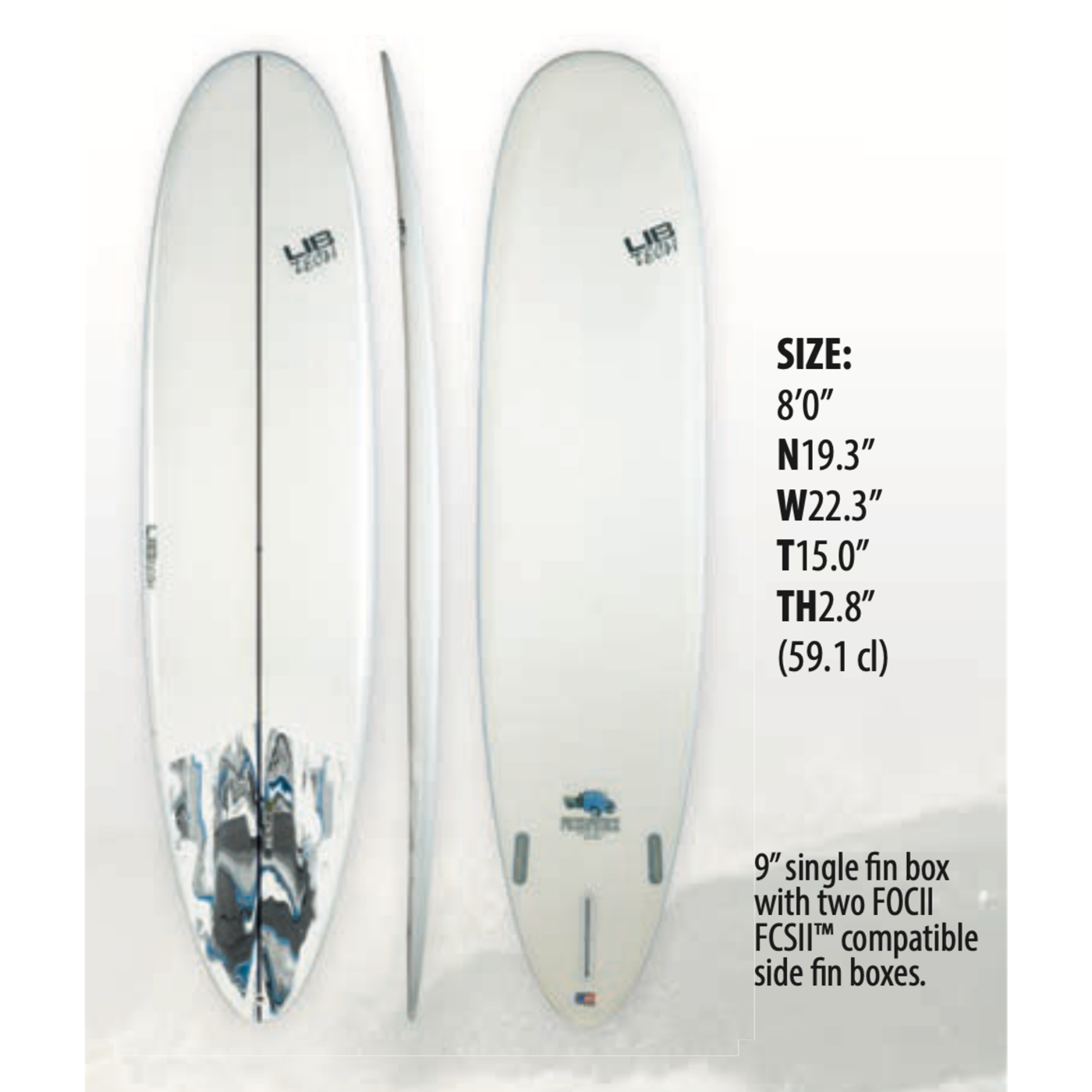 Libtech Pickup Stick 8'0 Surfboard - FCSII Compatible - Perfect for Small Waves & Beach Break Surfing