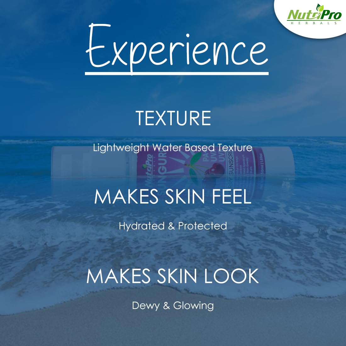 NutriPro Cherry Sunscreen SPF 50 PA++ - 50ml Lightweight Face Sunscreen with Multi-Vitamins - No White Cast, Anti-Tanning, Oil Control & Broad Spectrum Protection for Women & Men - Perfect for Daily Use, Outdoor Activities & Beach Trips