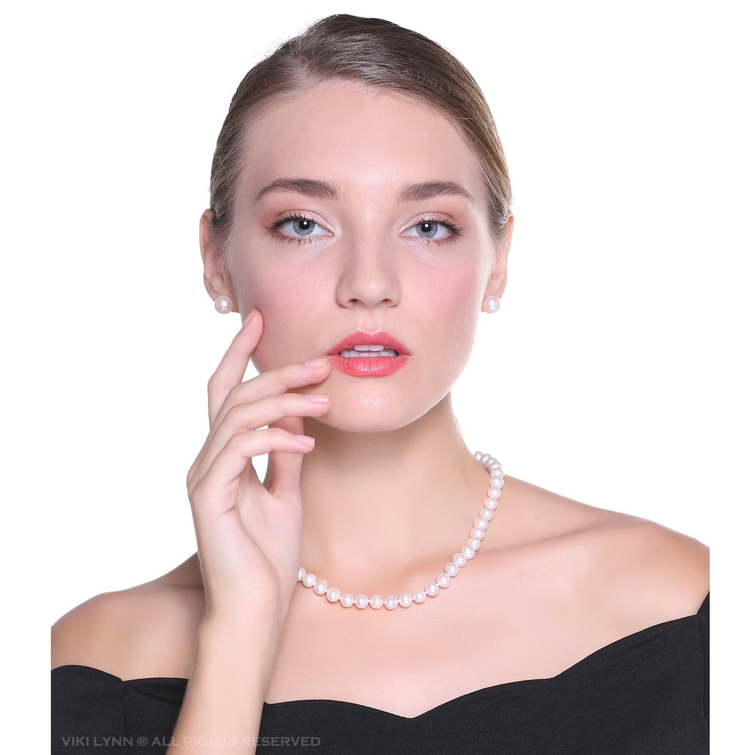 VIKI LYNN Freshwater Cultured Pearl Necklace - Elegant & Timeless Jewelry for Women, Perfect for Weddings, Parties & Special Occasions
