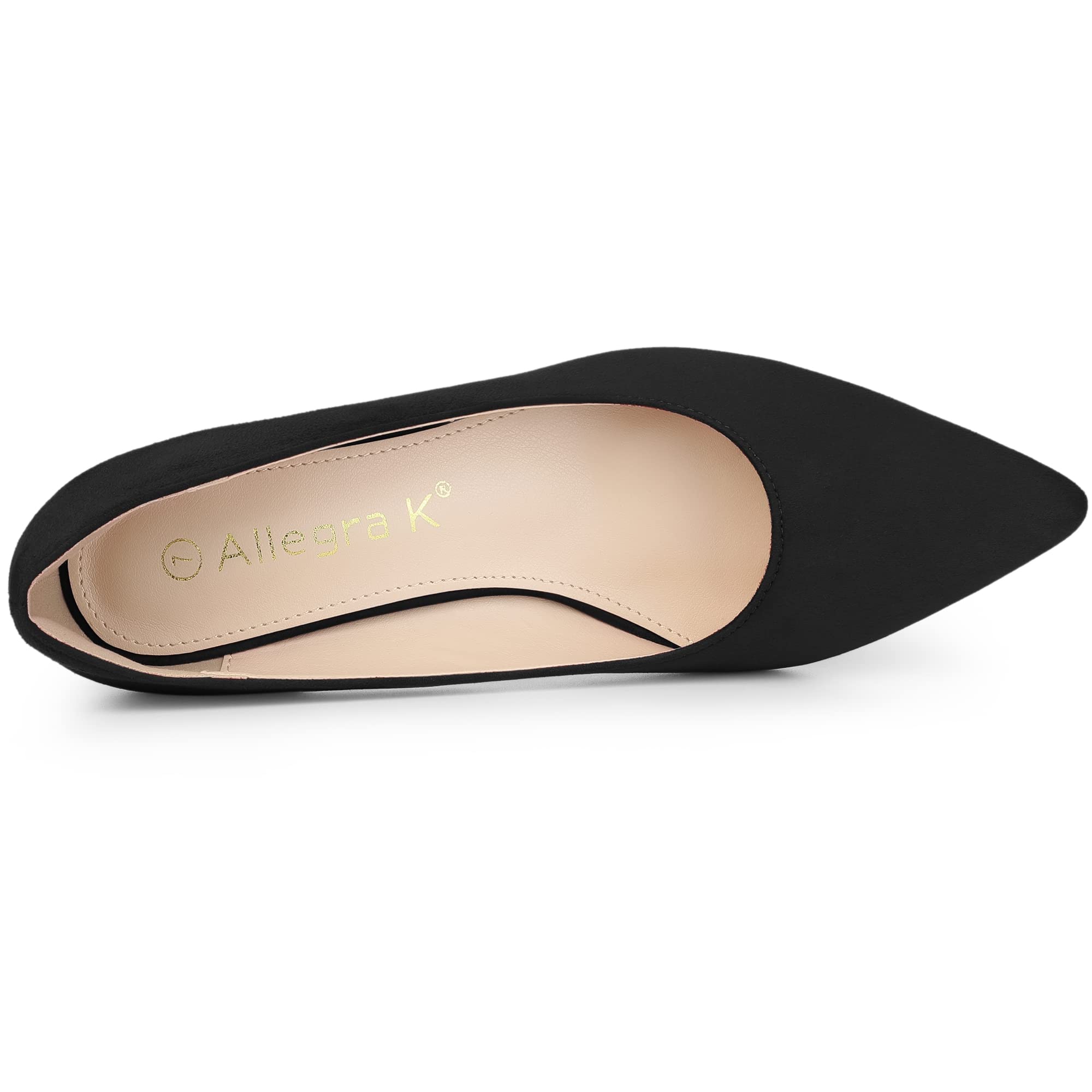 Allegra K Women's Pointed Toe Slip On Wedge Heels Pumps - Comfortable Dress Shoes for Work, Party & Special Occasions