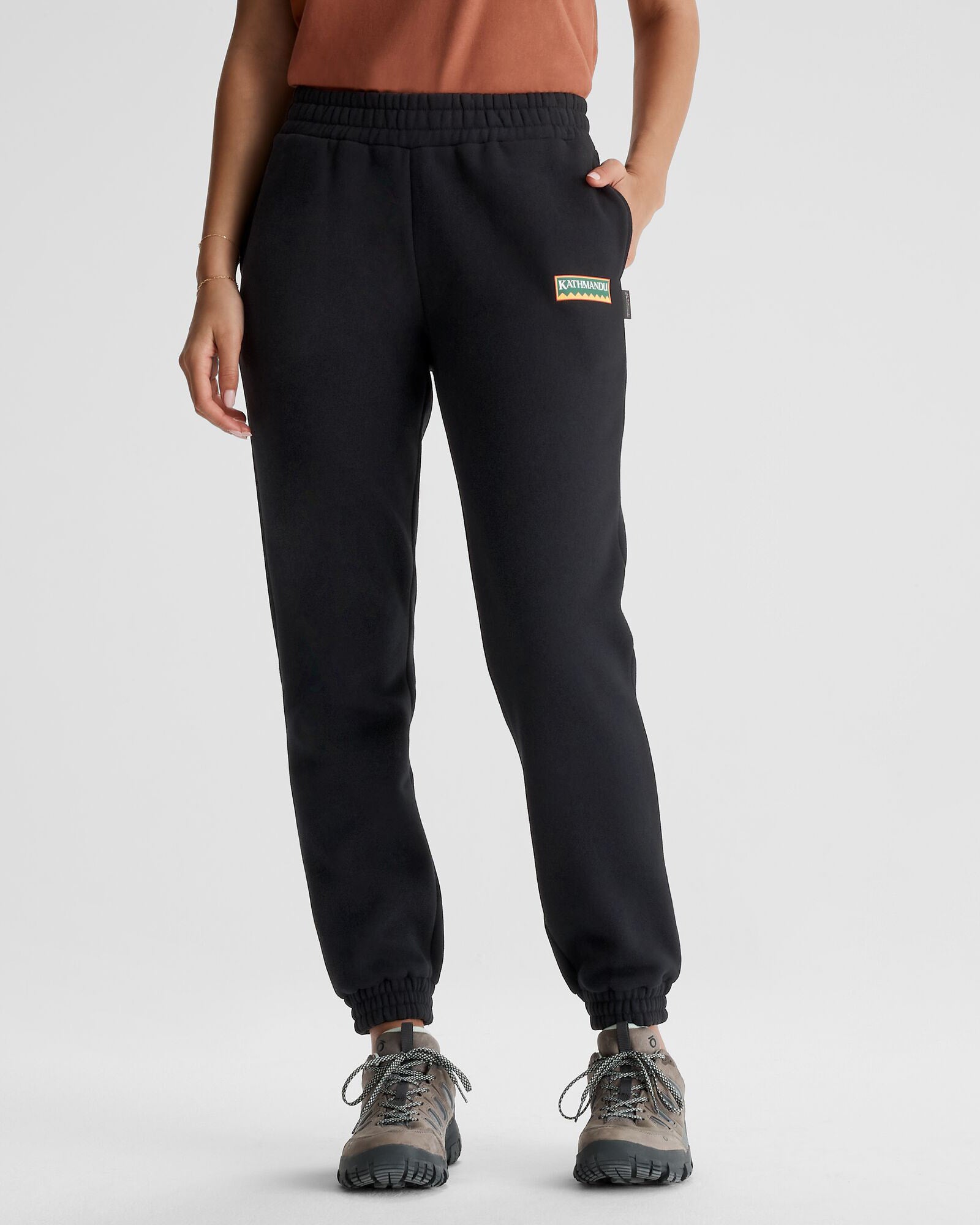Women's Comfortable Logo Slouchy BB Joggers - Soft Casual Lounge Pants for Women - Perfect for Home, Workout & Travel (Black)