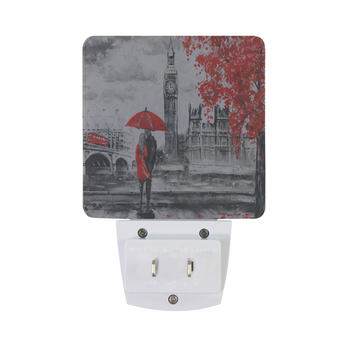 ALAZA 2 Pack Oil Painting Night Light with Big Ben & Maple Leaf Design - LED Plug-in Desk Lamp with Dusk to Dawn Sensor for Home, Bedroom, Office Decor - Romantic Ambiance Lighting for Adults