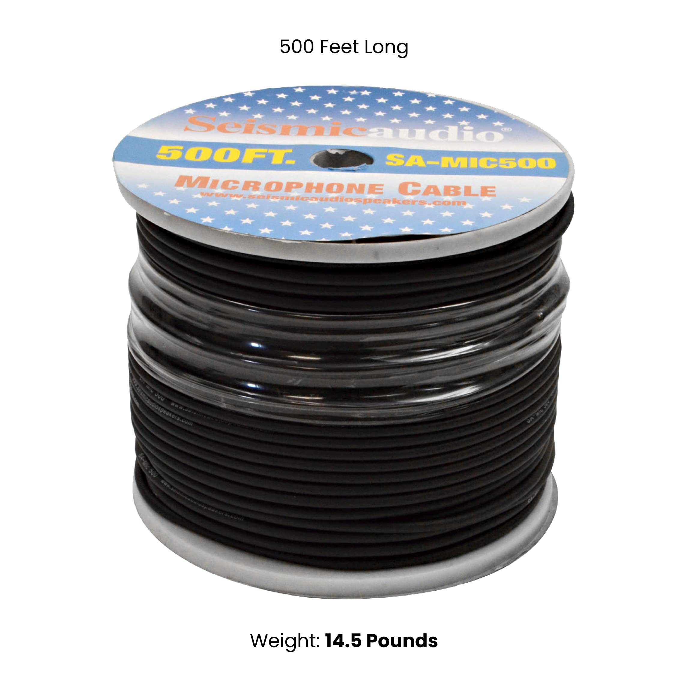 Seismic Audio 500ft Microphone Cable - DIY Mic Cable for Professional Audio & Studio Recording - Perfect for Live Performances, Podcasting & Home Studios