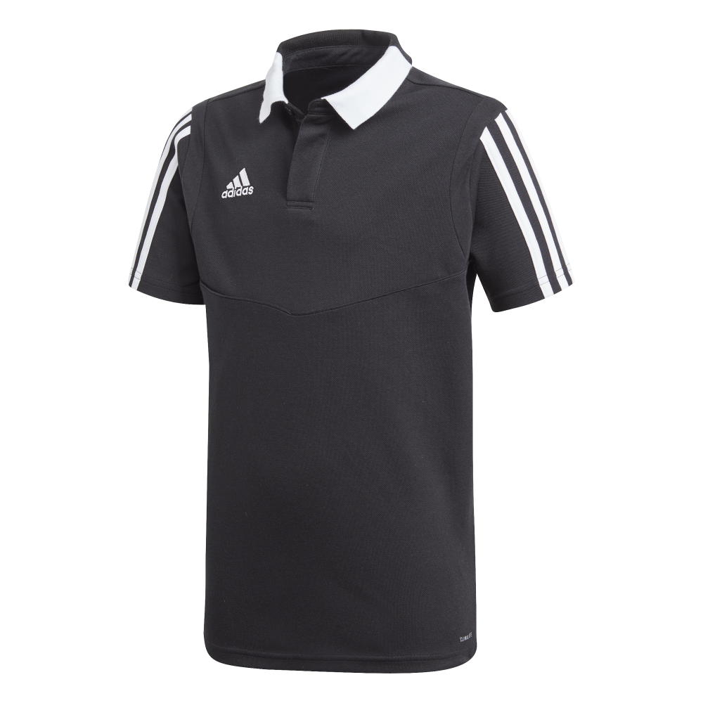 Adidas Youth Tiro 19 Polo Shirt - Black & White Soccer Training Top for Boys & Girls - Perfect for Football Practice, School Sports & Casual Wear