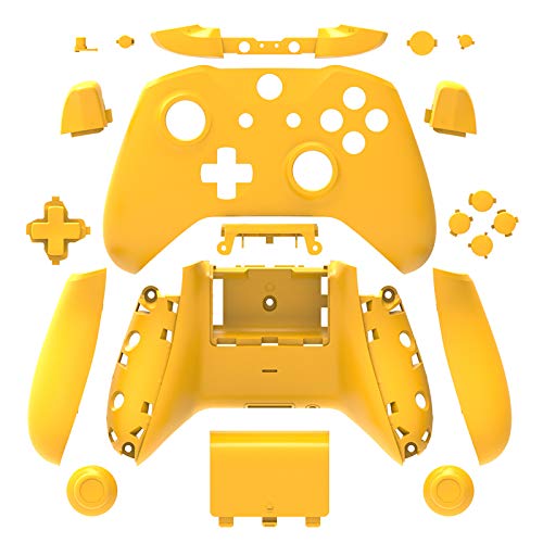 Premium WPS Matte Case Cover Full Shell Set for Xbox One S Slim Controller - Includes Faceplates, ABXY Buttons, RB LB Bumpers & Side Rails (Yellow) | Compatible with 3.5mm Headphone Jack | Perfect for Gaming, Protection & Customization