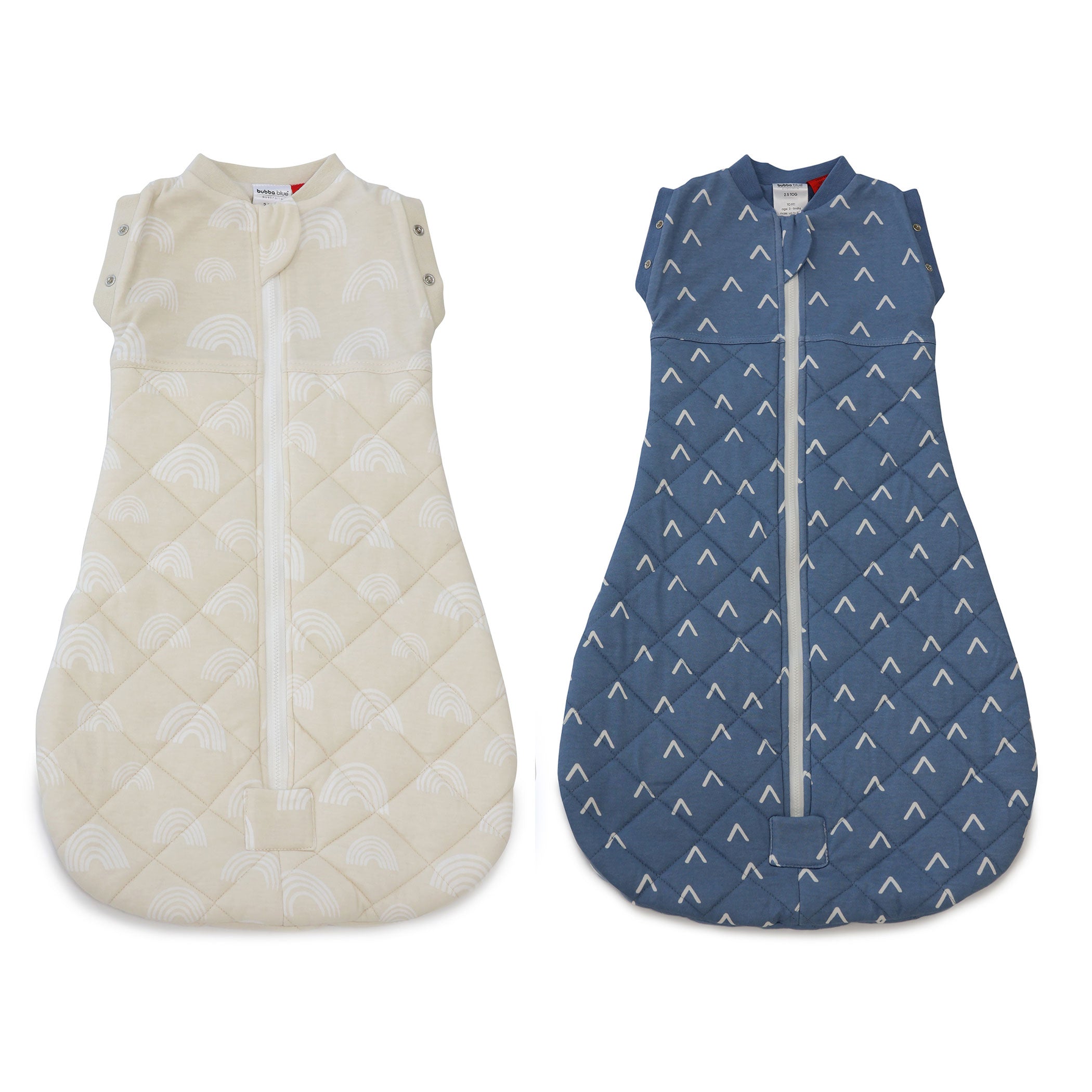 2-Pack Nordic Style 2.5 TOG Baby Swaddle Sleep Sacks - Breathable Cotton Sleeping Bags for Newborn to 9 Months (0-3M & 3-9M) - Perfect for Nursery, Daycare & Travel