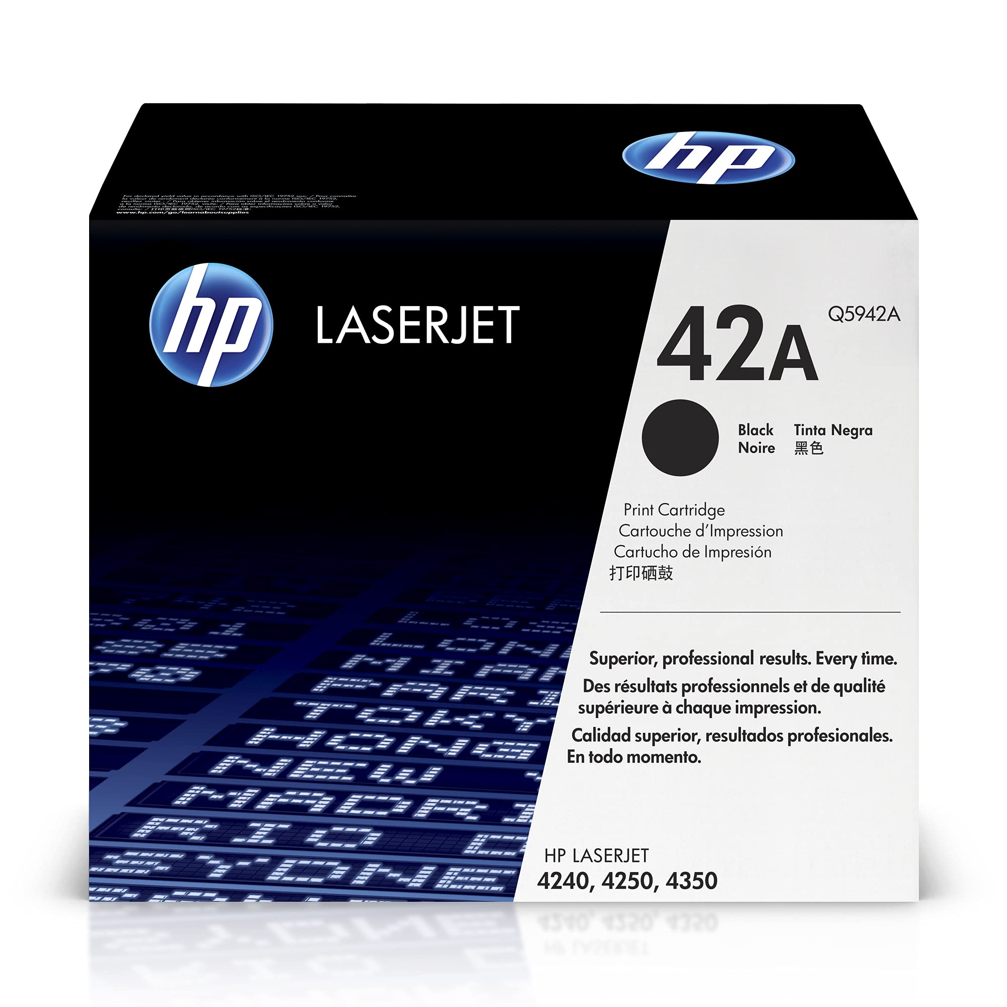 Original HP 42A Black Toner Cartridge (Q5942A) - Compatible with HP LaserJet 4240/4250/4350 Printers | High-Yield Replacement for Office & Home Printing Needs