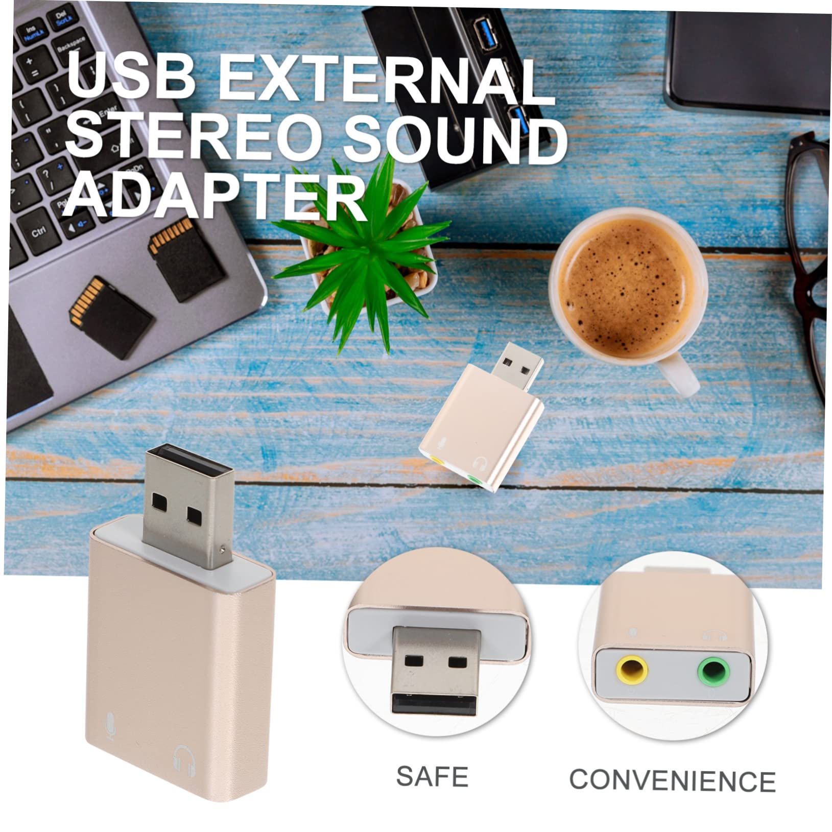 4-Pack OSALADI USB External Sound Card with Audio Jack Adapter - Universal USB Audio Adapter for PC, Laptop, Bus & Electronic Devices - Perfect for Gaming, Streaming & Conference Calls