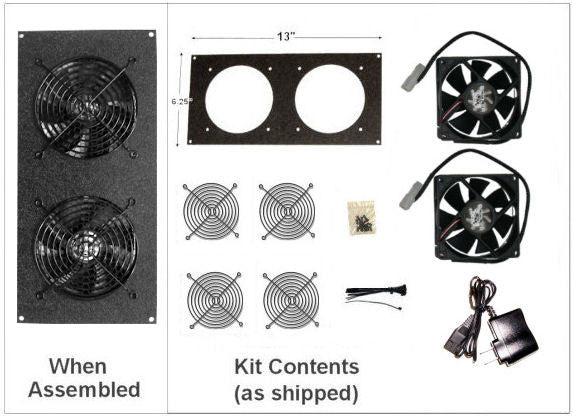 CabCool 1202 Lite 5V Dual 120mm Computer Case Fan Cooling Kit - Quiet Cabinet & Home Theater PC Cooling Solution for Optimal Airflow and Temperature Control