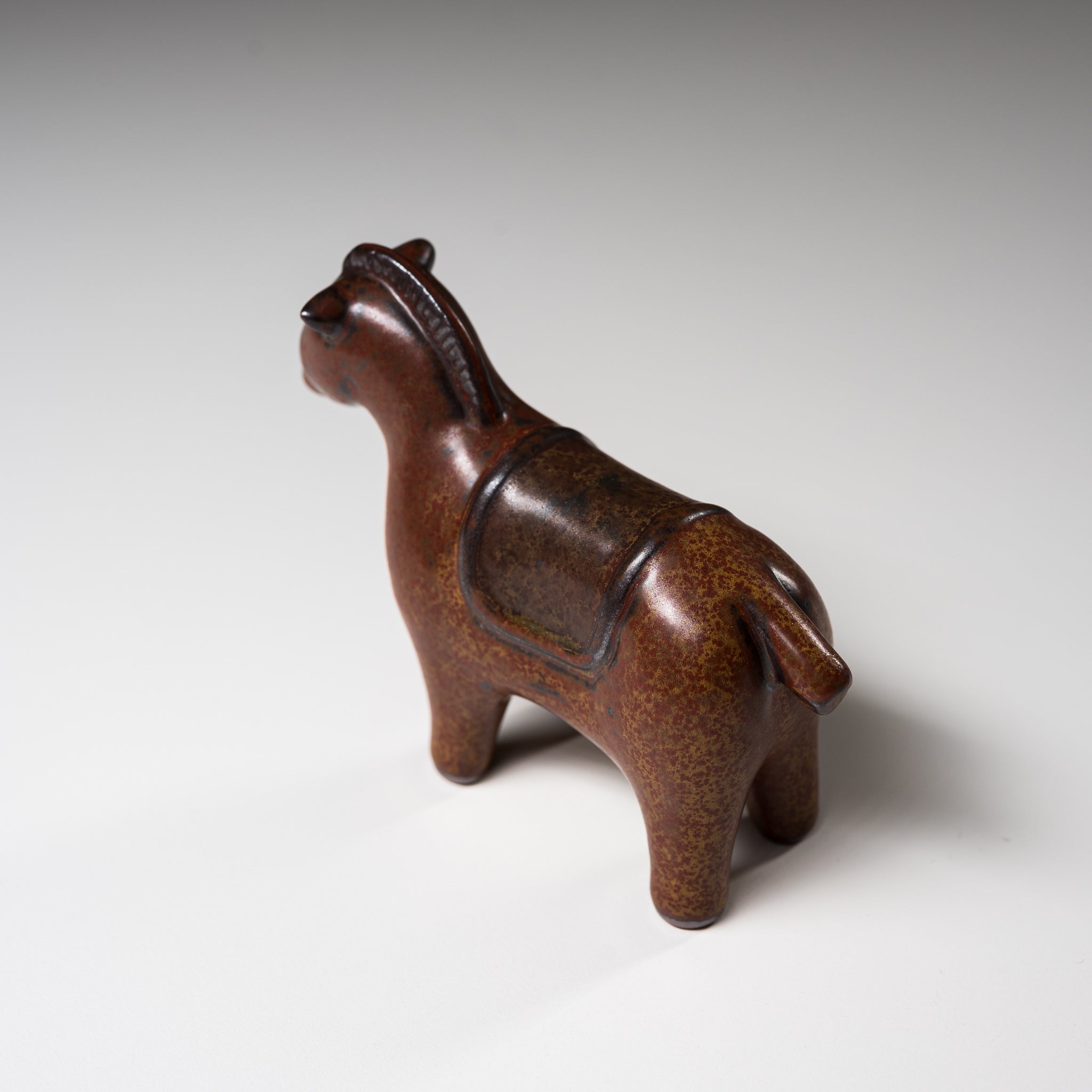 Seto Ware KASHIWA Brown Horse Animal Ornament - Japanese Ceramic Home Decor, Collectible Figurine for Shelf Display, Office Desk, or Gift