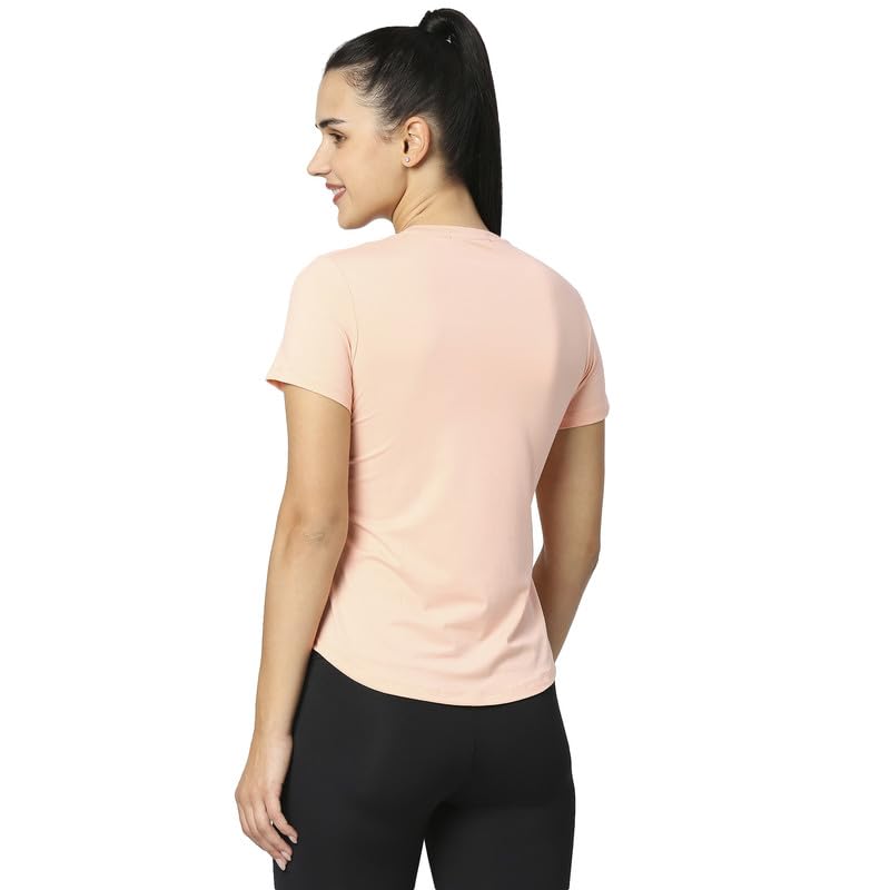 LAASA Women's Curved Hem Gym T-Shirt - Soft Breathable Workout Top for Yoga, Running & Fitness - Trendy Printed Athletic Tee for Active Lifestyles