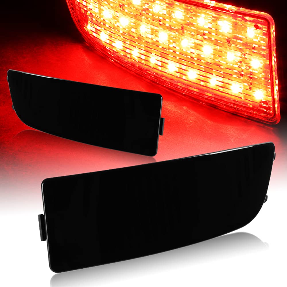 Smoke Lens LED Rear Bumper Reflector Lights for 2007-2018 Mercedes-Benz Sprinter, Dodge Sprinter, Freightliner Sprinter - Turn Signal & Brake Lights - Upgrade for Enhanced Visibility and Safety at Night Driving