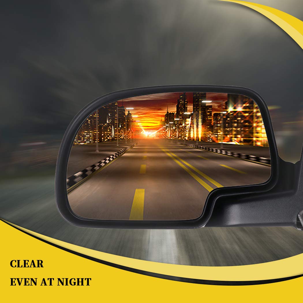 Black Left Side Mirror Replacement for 2007 Chevy Silverado 1500 Classic - Manual Fold, Heated, Turn Signal - Smooth Glass - Perfect for Winter Driving & Daily Commutes