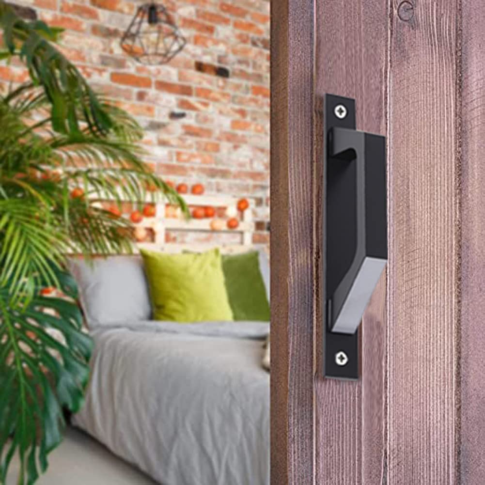 7.9 Inch Black Sliding Barn Door Handles (2-Pack) - Heavy Duty Wooden Pull Handles for Sliding Doors, Barns, Fences, Garages & Sheds - Rustic Home & Farmhouse Decor Upgrade