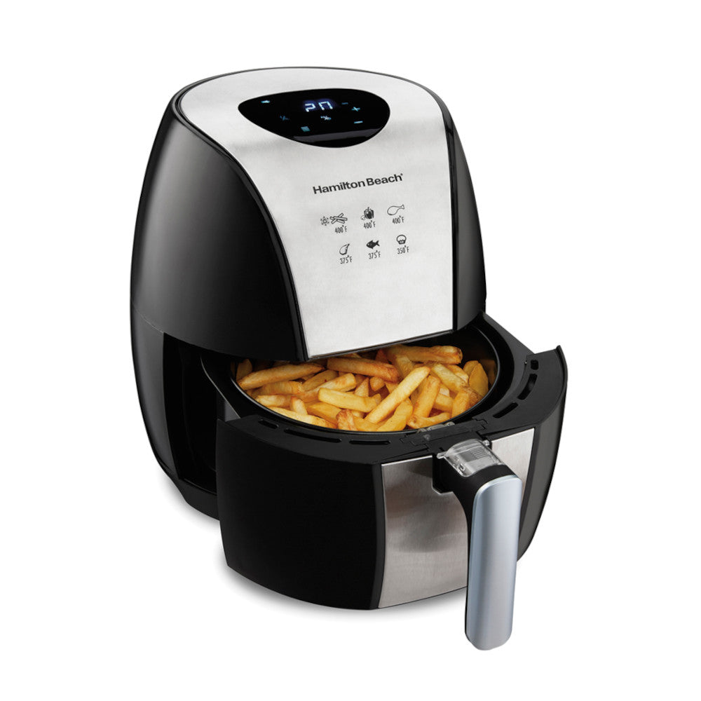 Hamilton Beach 35065C 3 Liter Digital Air Fryer - Healthy Oil-Free Cooking for Crispy Fries, Chicken Wings & More | Perfect for Small Kitchens & Quick Meals