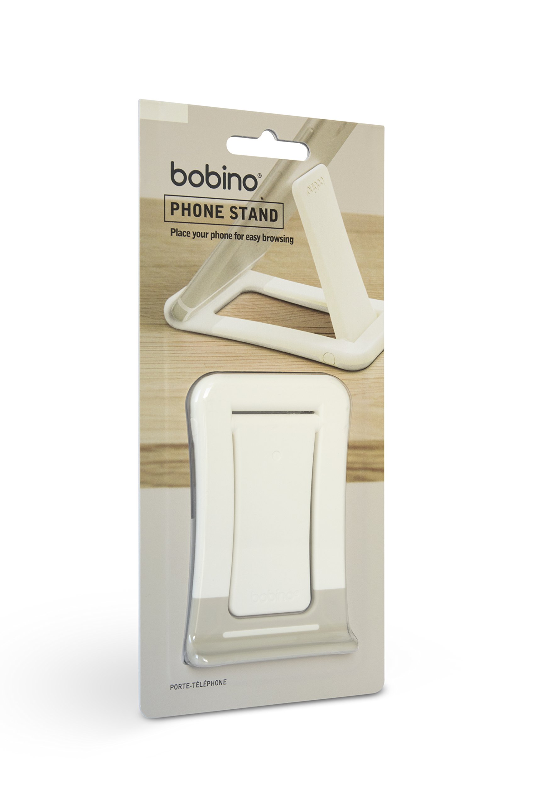 Bobino PHSTACR Adjustable Phone Stand Holder - Cream White | Portable Desktop Cell Phone Dock for iPhone, Samsung, Galaxy | Perfect for Home, Office, Video Calls & Hands-Free Viewing