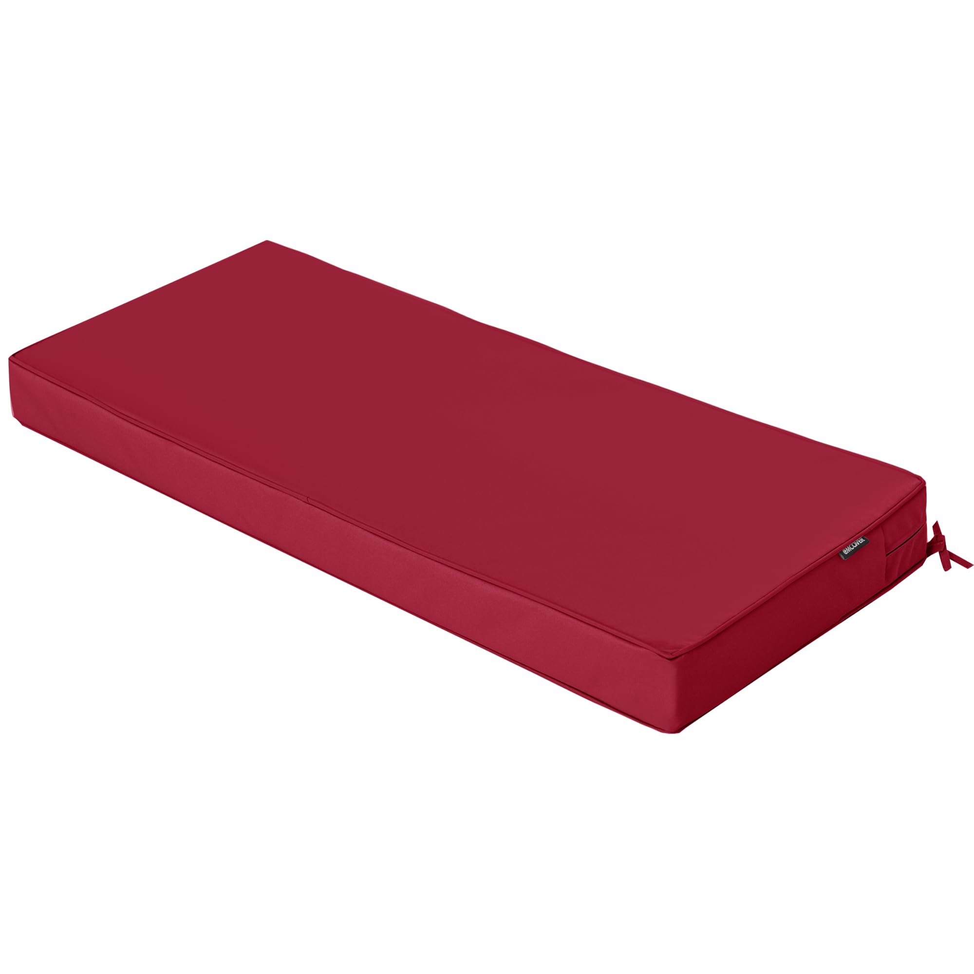 45 x 18 Inch Waterproof Outdoor Bench Cushions - Thick Patio Swing Cushion with Ties, Durable 5-Year Color Fastness (Burgundy) - Perfect for Porch, Garden & Backyard Furniture