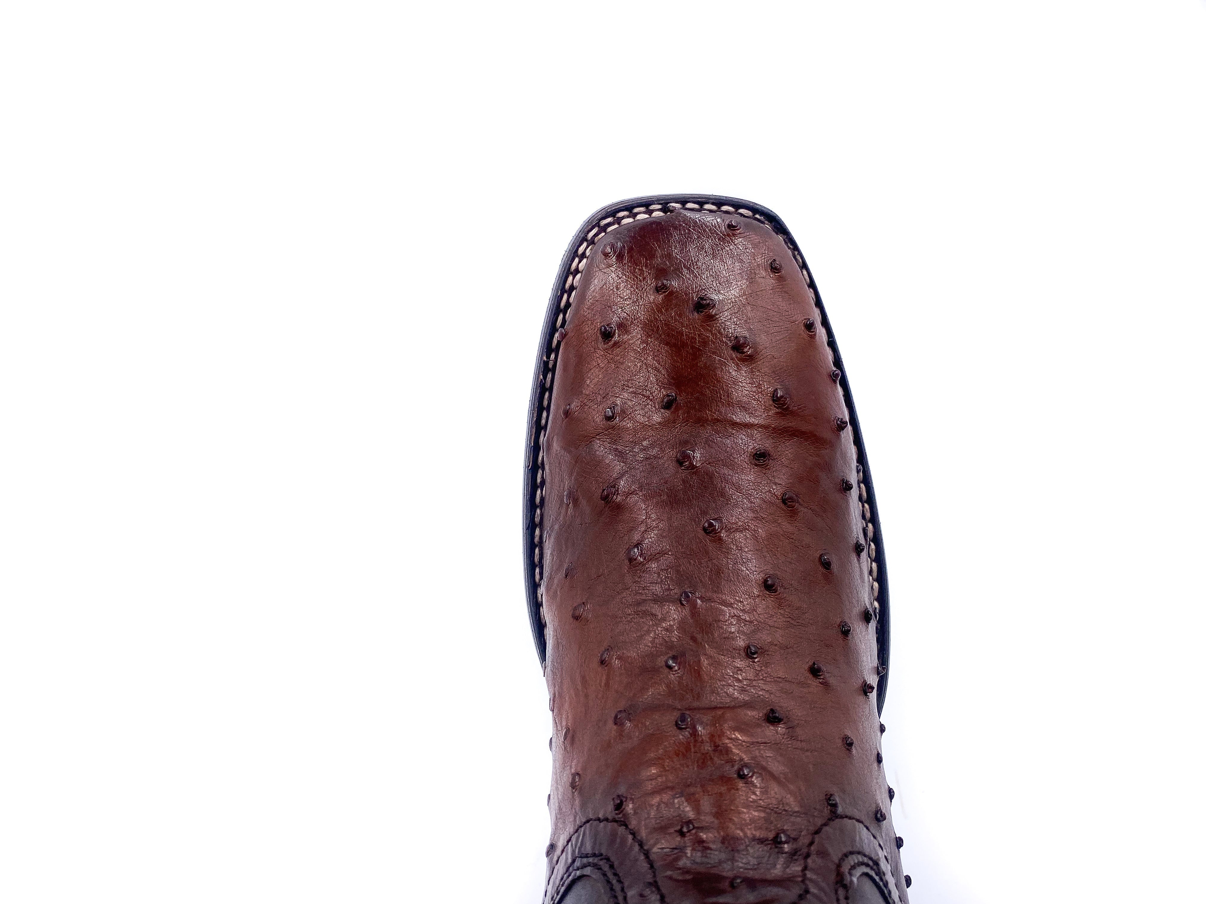 Premium Men's Cuadra Tobacco Cowboy Rodeo Boots - Genuine Ostrich Leather Western Boots for Country Riding, Line Dancing & Outdoor Adventures