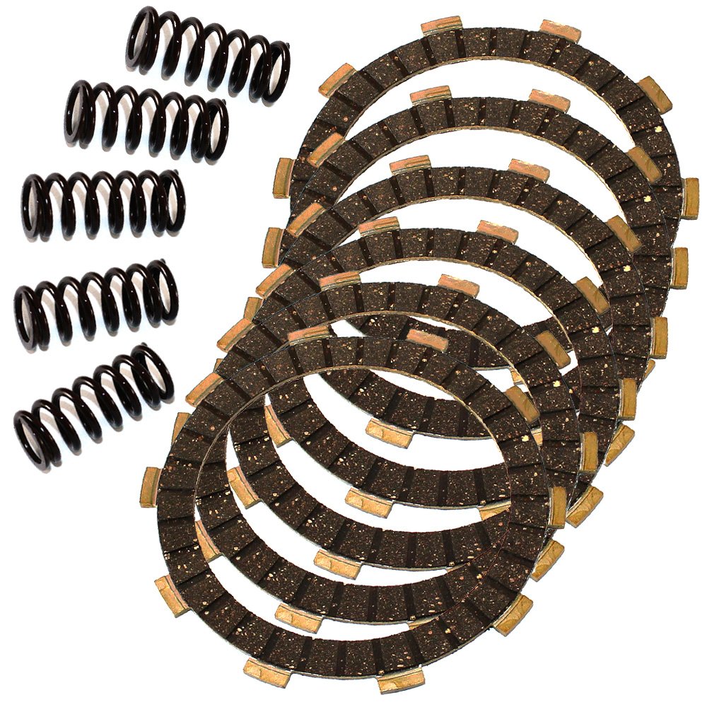 Caltric Clutch Friction Plates & 5 Springs Kit Compatible with Yamaha IT175 IT-175 Racer 175 1977-1983 - Perfect for Off-Road Motorcycle Repair & Maintenance