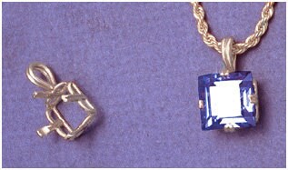 Solid Sterling Silver or 14kt Gold 10mm 14mm Square 4 Prong Pendant Setting - Handcrafted in USA | Perfect for Jewelry Making, DIY Necklace & Custom Engagement Ring Designs
