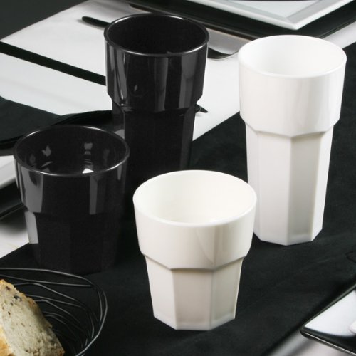 Elite Remedy 12oz / 340ml Polycarbonate Hiball Tumblers - Set of 36 Unbreakable Reusable Plastic Cups for Bars, Restaurants, Parties, Outdoor Events & Catering - Durable Black Drinkware for Cold Beverages, Cocktails & Iced Coffee