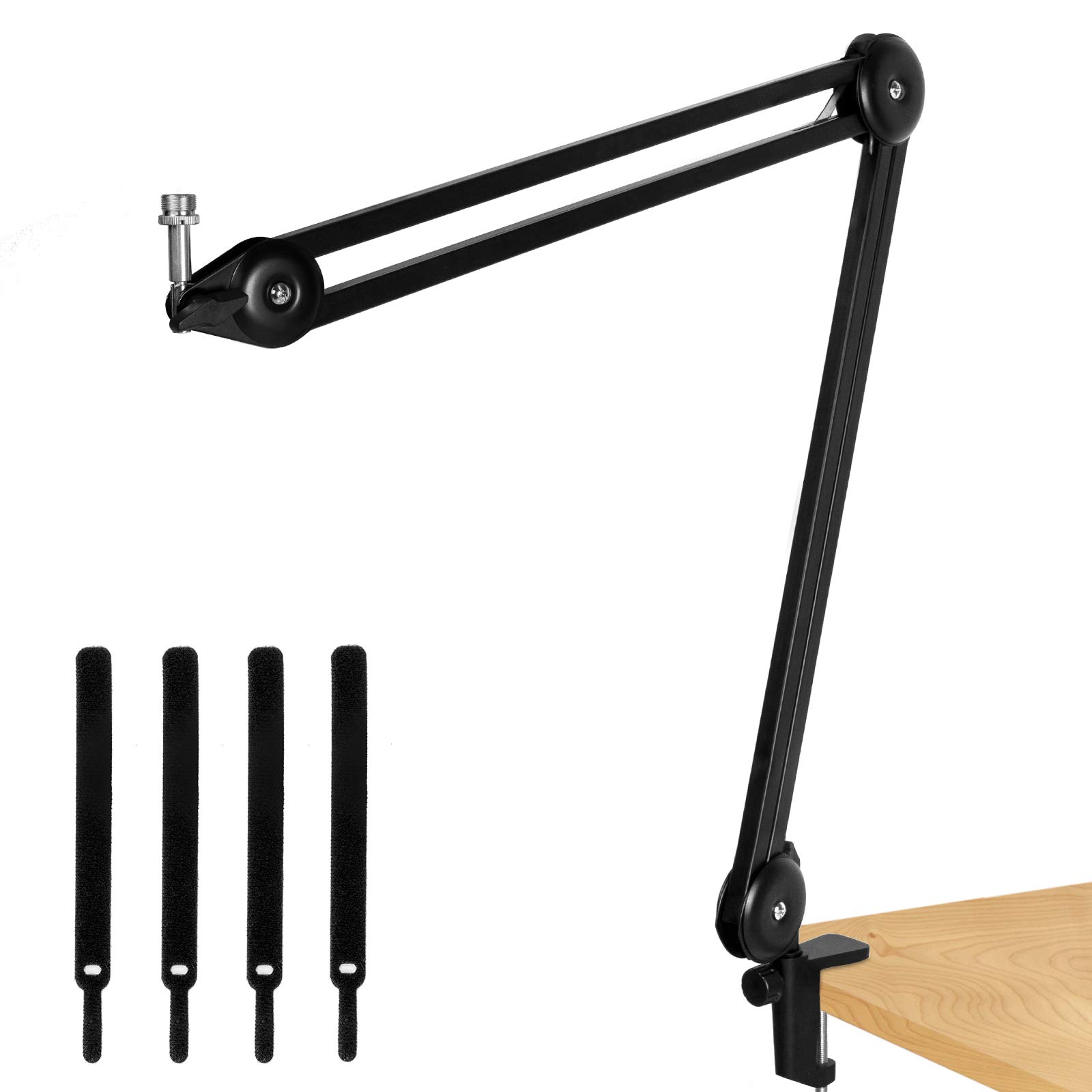 Adjustable Microphone Stand with Suspension Boom & Built-in Spring - Compact Scissor Mic Arm for Studio Recording, Podcasting, Streaming & Voice-Over (Perfect for Home Studios & Professional Broadcasts)