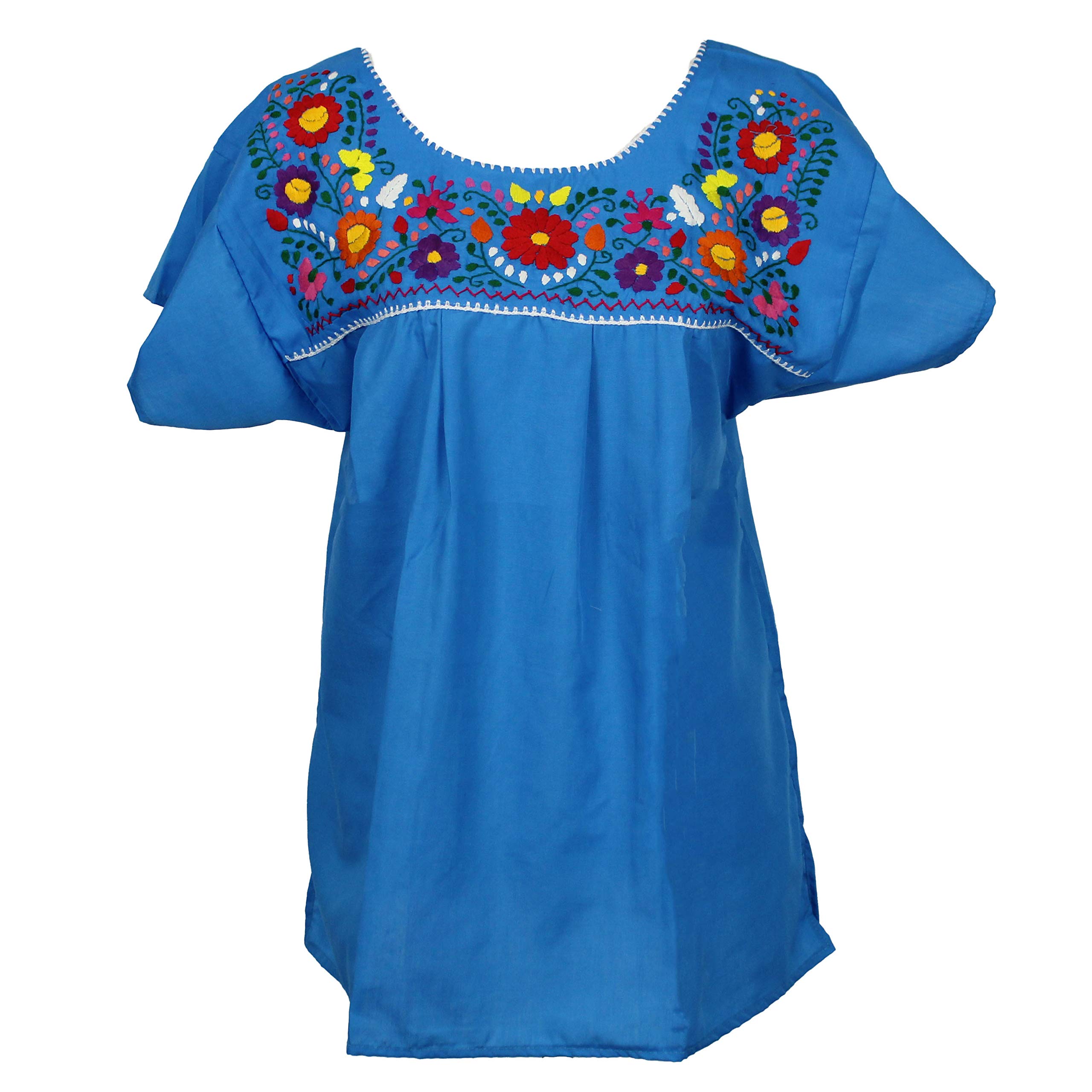 Hand Embroidered Mexican Blouse Women's Traditional Floral Top | Boho Chic Summer Wear for Beach, Festival & Vacation Outfits