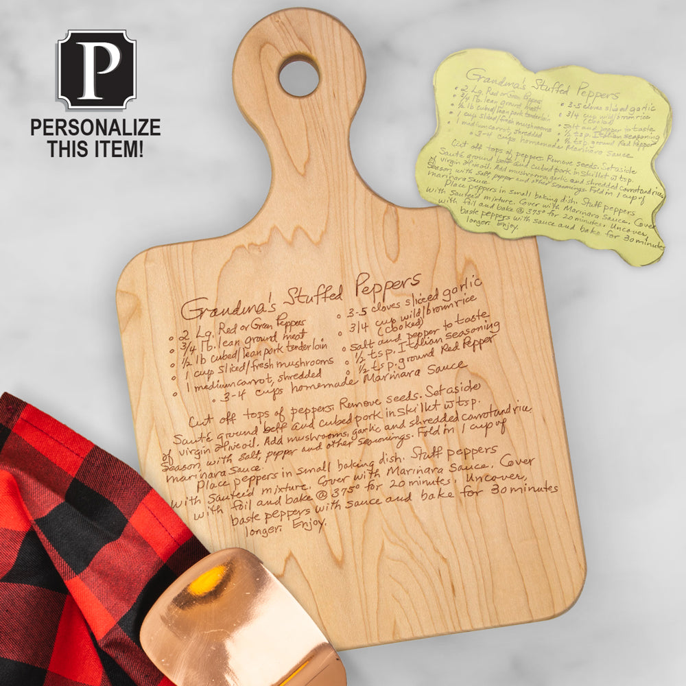 Personalized Engraved Maple Wood Recipe Board - 12
